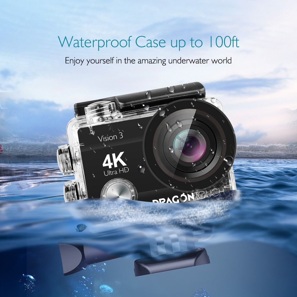 AKASO Vision3 4K Action Camera 16MP Underwater Waterproof Camera 170° Wide Angle WiFi Sports Camera With 64GB SD Card