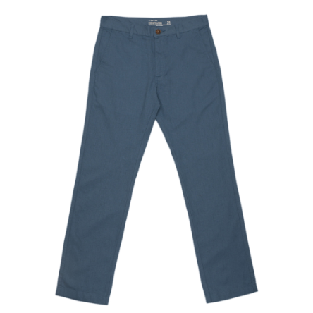 GIORDANO Men's Cotton Linen Pants - Mid Blue