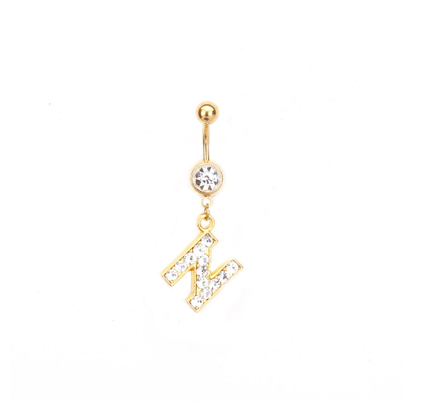 Body Piercing Drop Dangle Belly Button Rings Navel 26 Letter Ring Jewelry Sexy N