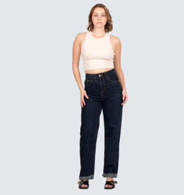 Mantou Nia Raw Hem Full Length Jeans