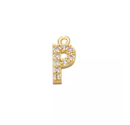 Vnox 9x11.5mm Brass Cubic Zirconia Crystal 26 Letter Charms Pendants for Women Necklace Earring Jewelry Accessories P