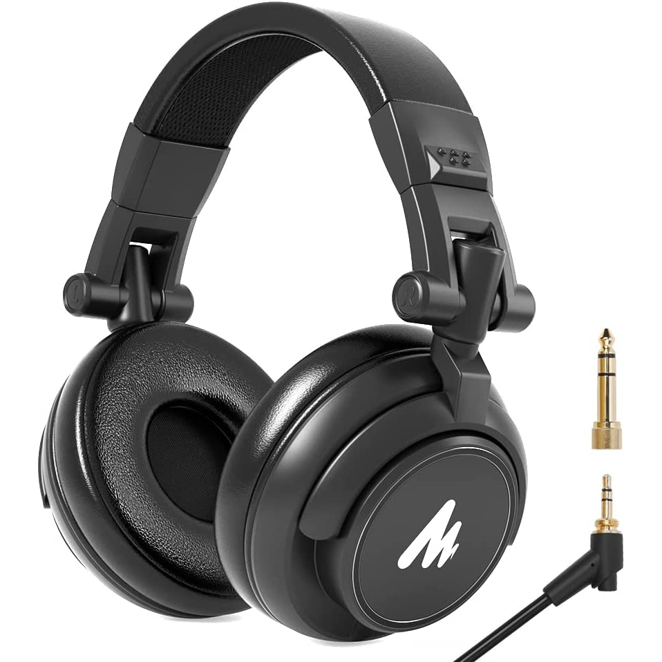 Maono AU-MH601 Professional Monitor Headphones Wired Headphone Studio Headphones with 50MM Drivers Over-Ear Stereo