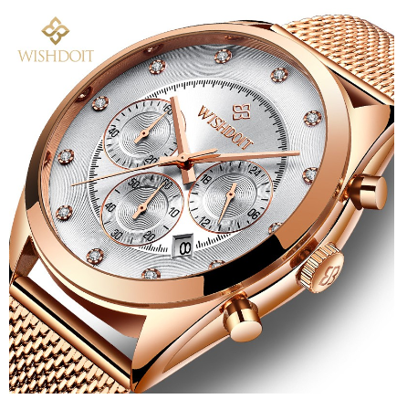 WISHDOIT Watch For Men Original Waterproof Stainless Business Quartz Fashion Luminous Wristwatch WHITE 2