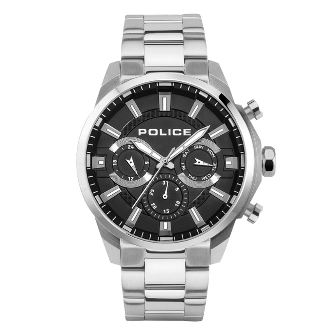 Police Menelik Silver Stainless Steel Analog Quartz Watch For Men PPEWJK2204201