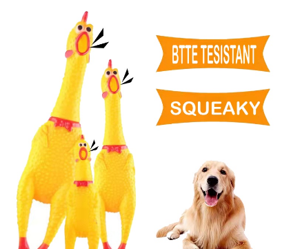 Pet Toy Screaming Chicken Rubber Chicken Pet Dog Toy Squeak Squeaker