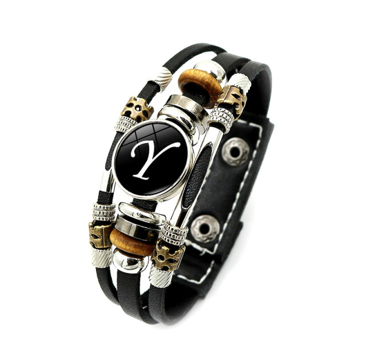 Fashion 26 Letter Leather Bracelets Multilayer A-Z Name Initials Bracelet For Men Women Wrist Accessories Jewelry Birthday Gifts Y