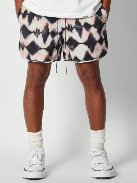 SUMWON Swim Nylon Short With All Over Print