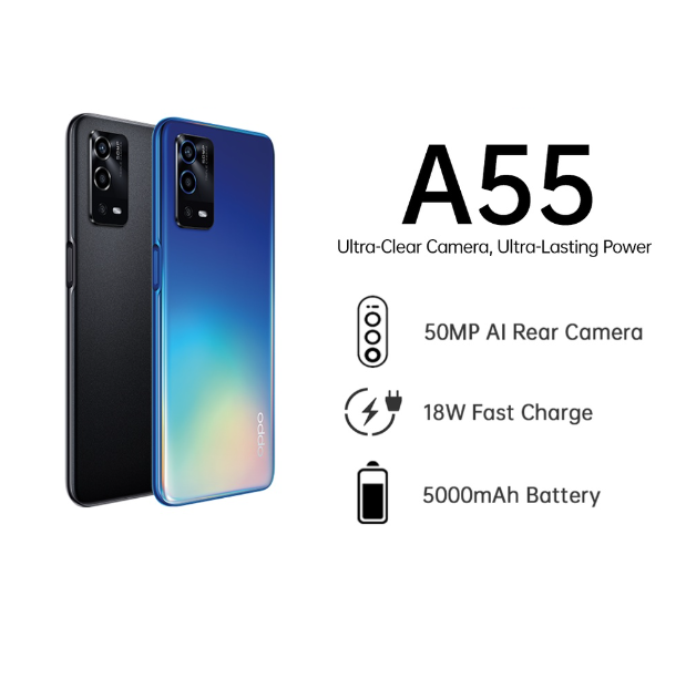 OPPO A55 50MP AI Camera Cellphone | 5000mAh Battery | 18W Fast Charge Smartphone