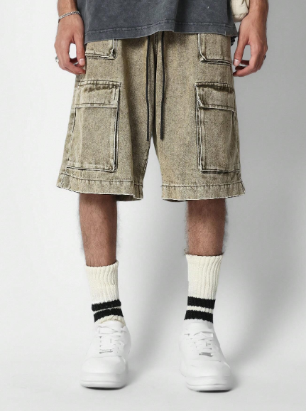 SUMWON Pull On Denim Cargo Jorts