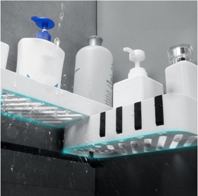 Mr. Dolphin #Rotating Bathroom Wall Corner Storage Rack Shower Shelf Organizer Basket