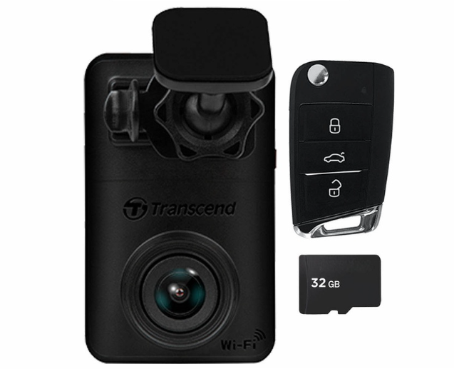 Transcend Dash Cam DrivePro 10 Car Video Recorder with Suction Mount DP10 & 32gb Memory Card