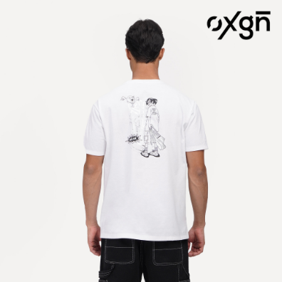 OXGN Logo Freak Graphic Print T-Shirt For Men (White)