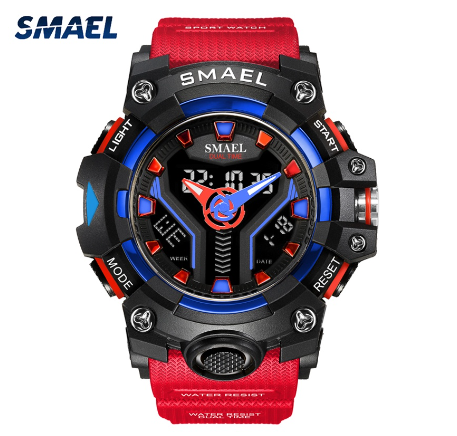 SMAEL Men Watch Top Fashion Sport Brand Casual Chrono Calendar LED Digital Men's Watches Male Military Waterproof 8075 02
