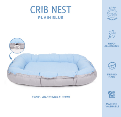 Kozy Blankie Baby Bed Crib Nest - Plain Blue