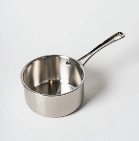 Famco 2QT Saucepan 16cm, Tri-Ply Stainless Steel, Induction-Compatible, Cookware, Heat Resist Handle