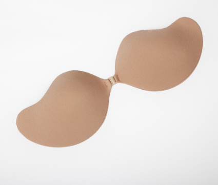 Casual Plain Push Up Breathable Mango Shape Self Adhesive Reusable Invisible Nipple Pad Bra for Woman (Black/Nude)