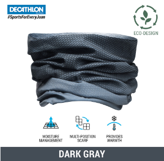 Decathlon Forclaz Trek100 Multi-position Tube Scarf - Dark Gray