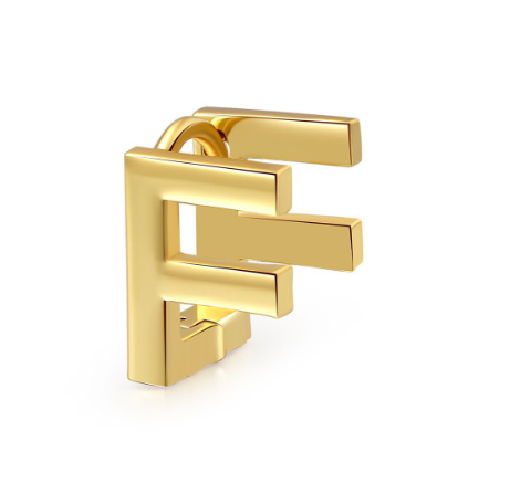 Unique Design Initial Letter Earrings 18K Gold Double Layer Letter Earrings Jewelry Single F