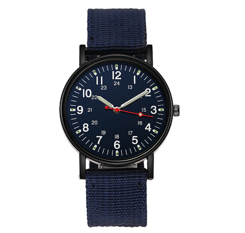Men Canvas Strap Sports Watch Anlog Quartz Military Watches M02