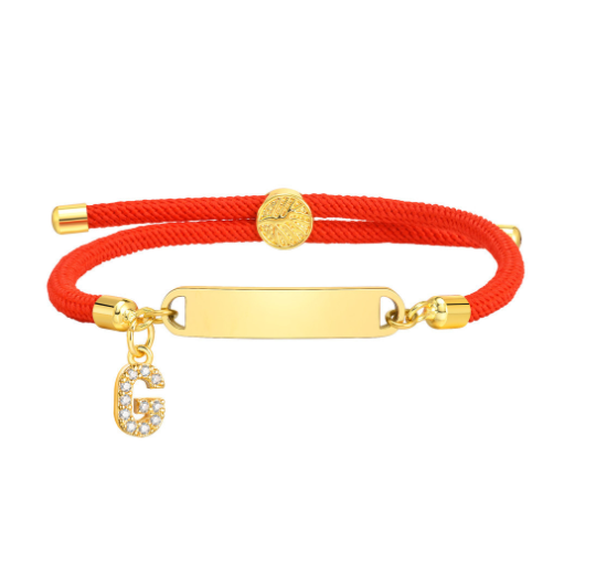 Vnox Custom Initial Letter Name Baby Bracelet Personalized Newborn Child Birth Gift Red Thread Rope Bracelet Adjustable Handchain G
