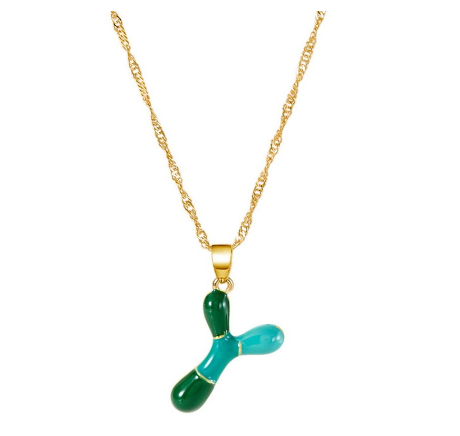 Fashion Simple English Capital A-Z Necklace Colorful 26 Letters Necklaces For Men And Women Jewelry Gifts Drip Oil Summer Letter Y