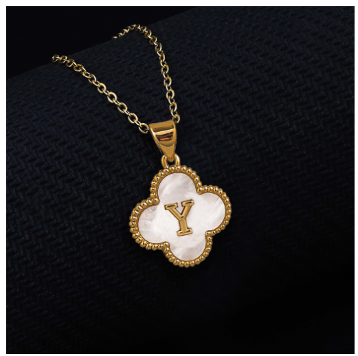 Laj  18k Gold Stainless Steel Initial Necklace SLP LETTER09 with LX885D Y