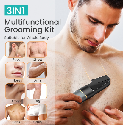 Kensen Body Hair Trimmer Electric Groin Trimmer Hair Removal Hair Cutting Tool Multi-Directional Shaving In Sensitive Areas Waterproof