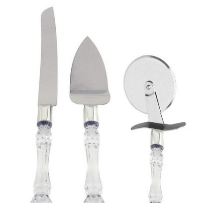 Stainless Steel Cake Knife Set With Elegant Handle Cake Knife, Server And Pizza Cutter