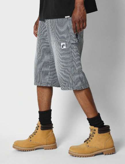 SUMWON Cargo Pinstripe Denim Jorts
