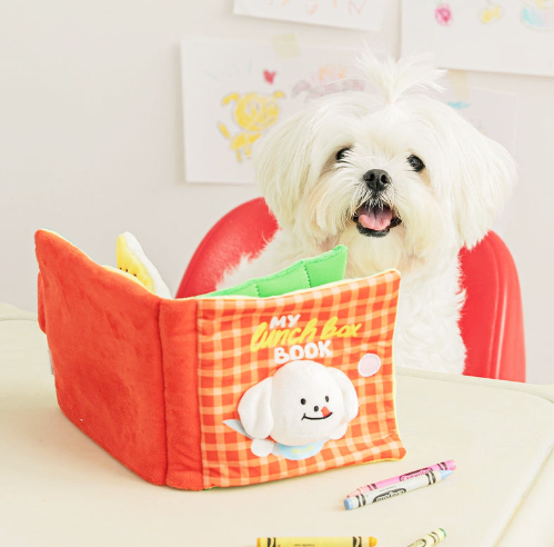Dog Dispensing Snuffle Stuffed Squeaky Toys for Puppy Teething Soft Plush Book