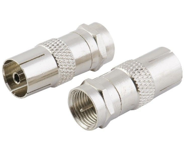1PC F Type Male Plug To Coax RF Aerial Plug Female Cable TV Antenna Adapter Connector
