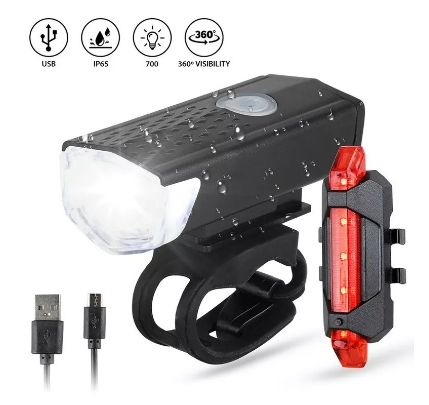 LED Bicycle Headlight USB Rechargeable Waterproof Bicycle Taillight Set Bike Accessories