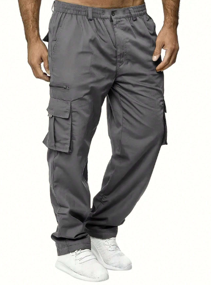SHEIN Manfinity Homme Men's Flap Pocket Long Pants