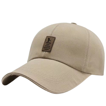 Lovito Women Patched Hats LFA02027 (Khaki/Navy Blue)