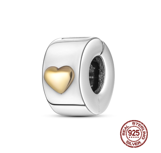 Fit Original Pandora Bracelet Beads Pendant 925 Sterling Silver Love Positioning Buckle Series Colorful Women Jewelry DIY Gift S035