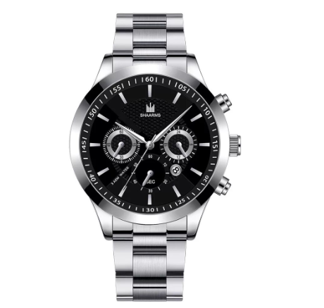 2021 new calendar steel band men's watch, atmospheric life waterproof quartz watch, male student watch M05