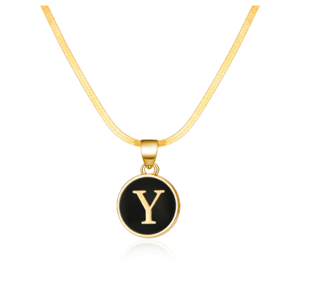 26 Letter Pendant 18K Gold Snake Chain Necklace Classic Fashion Suitable for Men and Women Letter Necklace Jewelry Wholesale Y