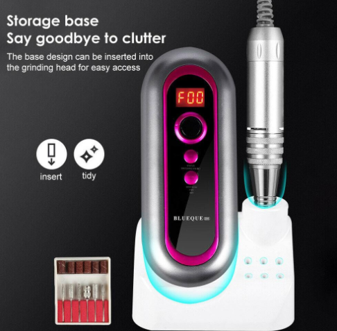30000RPM Nail Drill Rig Electric Nail Machine Nail Polisher Rechargeable Nail Grinder Set Tools