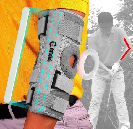 GAIARENA Golf Training Aid Straight Arm Elbow Brace Swing Trainer, Straight Away Swing Trainer Aid to Eliminate Chicken Wing Swing Golf Accessories Practice Equipment Gifts for Men Women Beginner
