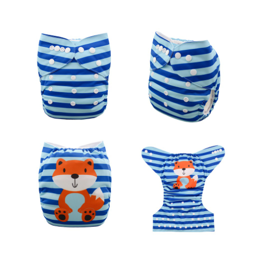 Alva Baby Cloth Diapers Washable Reusable Real Cloth Pocket Nappy Diaper Only No Insert For 3-15kg 6.6-33.1Ibs Baby And Newborn D32
