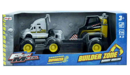 Maisto Builder Zone Quarry Haulers with St. Skid White Die-cast Toy