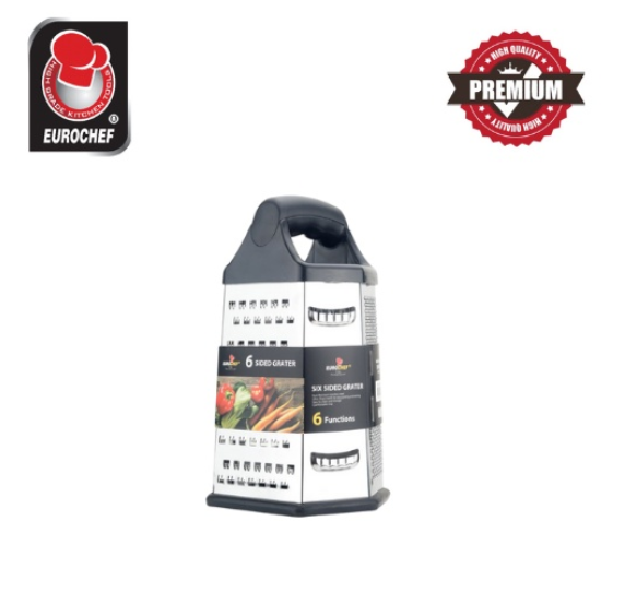 Eurochef Multi-Purpose 6 Sided Grater Easily Grate or Slice Vegetables, Fruits, Rust Resistant