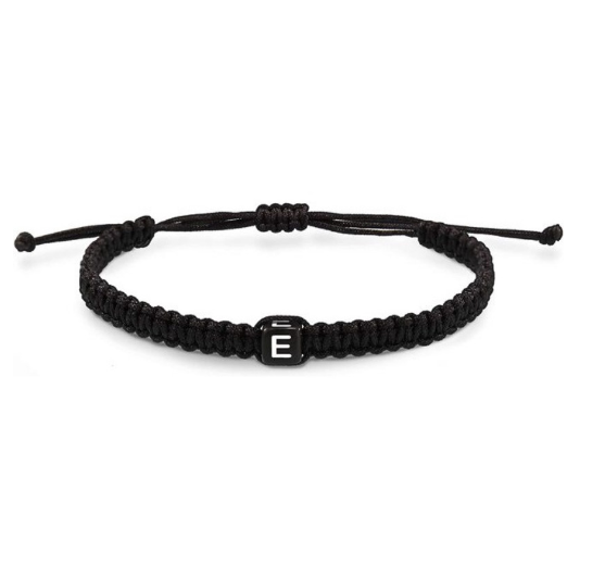 26 Letter Initial Bracelets for Women Teen Girls Woven Rope Braided Graduation Mother's Day Gifts for Her Adjustable A-Z Jewelry E