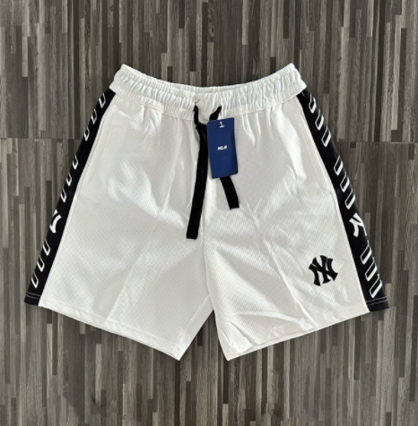Waffle Embroidered Logo Loose Fitting Lace Up Shorts #36