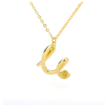 Dainty Gold Letter Necklace Tiny 26 Capital A-Z Pendant Choker Necklace,Cute Personalized Name Necklace Gold Jewelry Necklace U