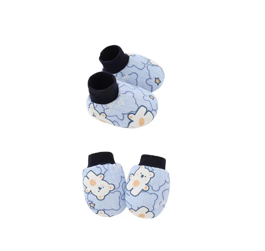 Baby Mittens and Booties Set Newborn Infant Cotton Mitten Set M10