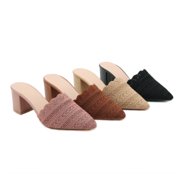 Korean leather High Heels Sandals Block-Heel