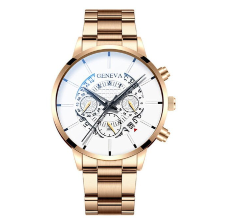 Original GENEVA Men Quartz Watch Casual Waterproof Stainless Steel Watch Men Military Sport Date Watches 4