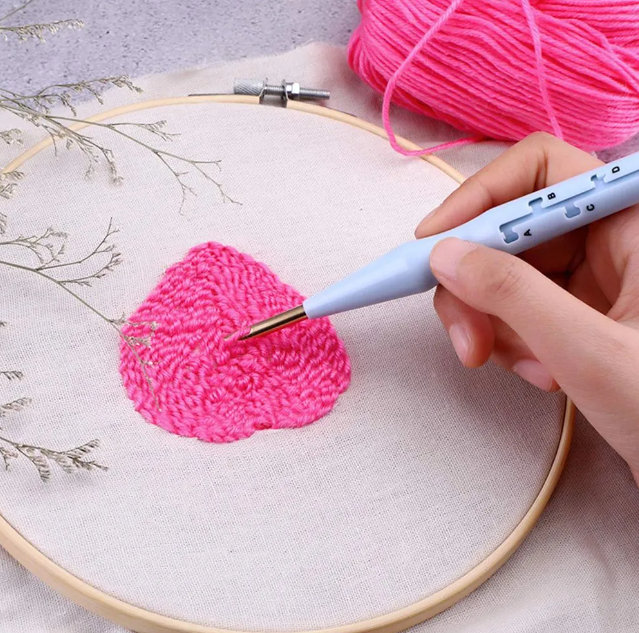 1Pc Embroidery Needle Pen Felting Threader Needles Weaving Embroidery Pen Blue