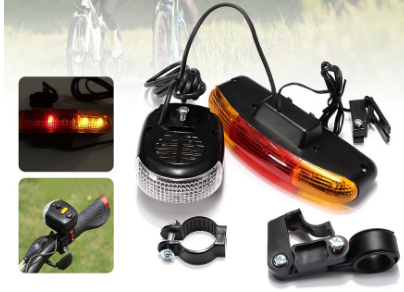 Bike Turn Signal Lamp & Horn 7 LED Light Brake MTB Bicycle Parts & Accessories